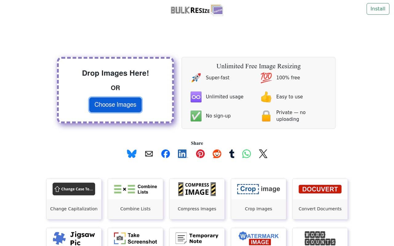 BulkResizePhotos — screenshot