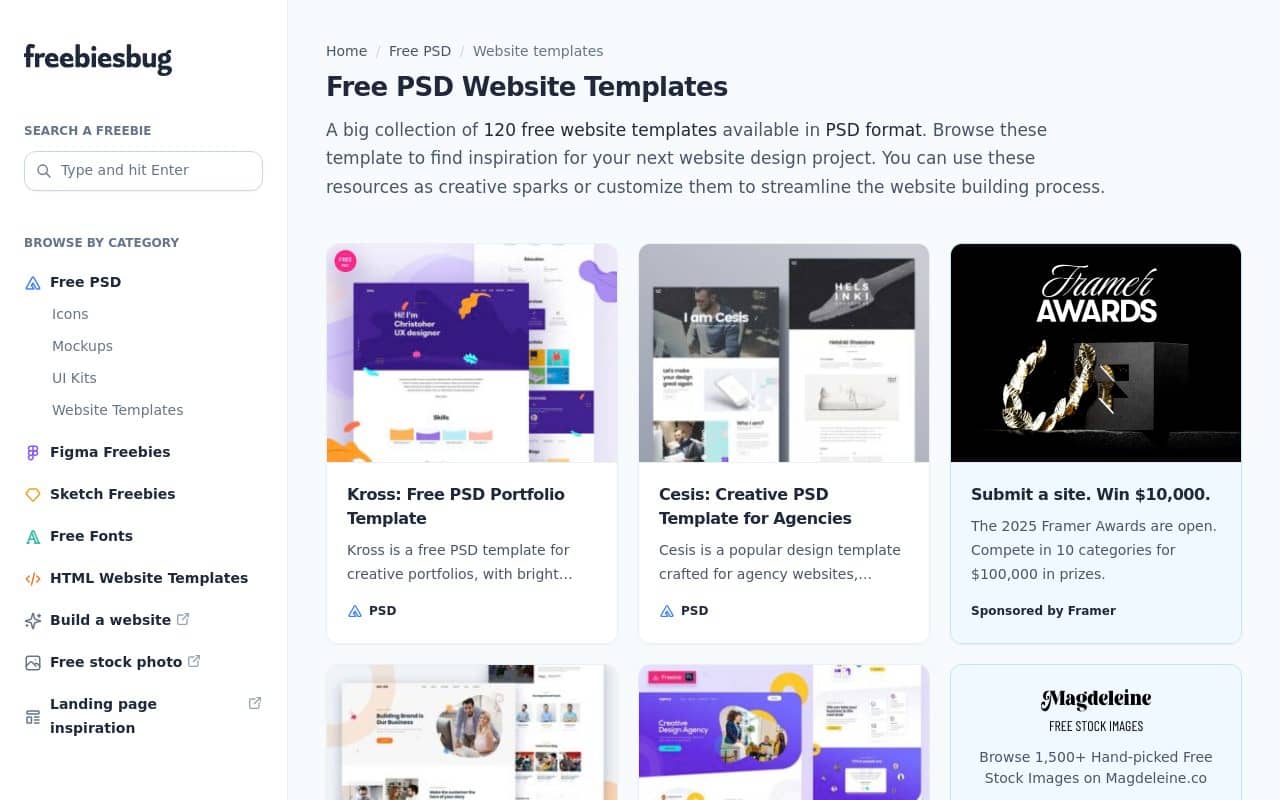 Freebiesbug — screenshot