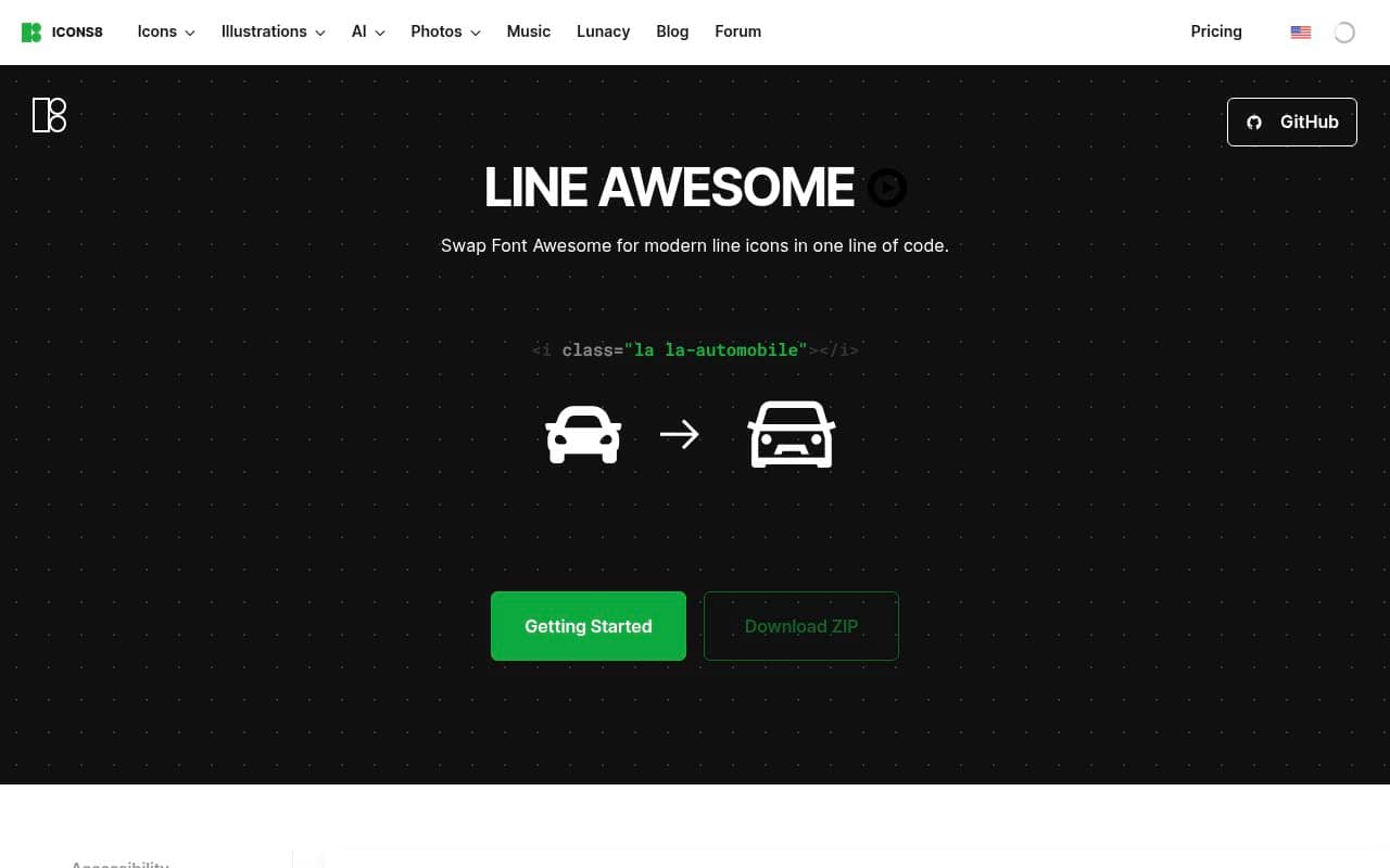 Line Awesome — screenshot
