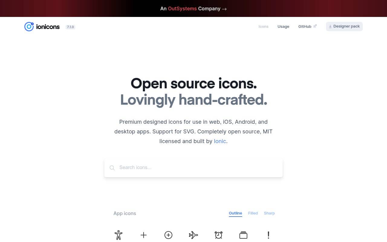IonIcons — screenshot