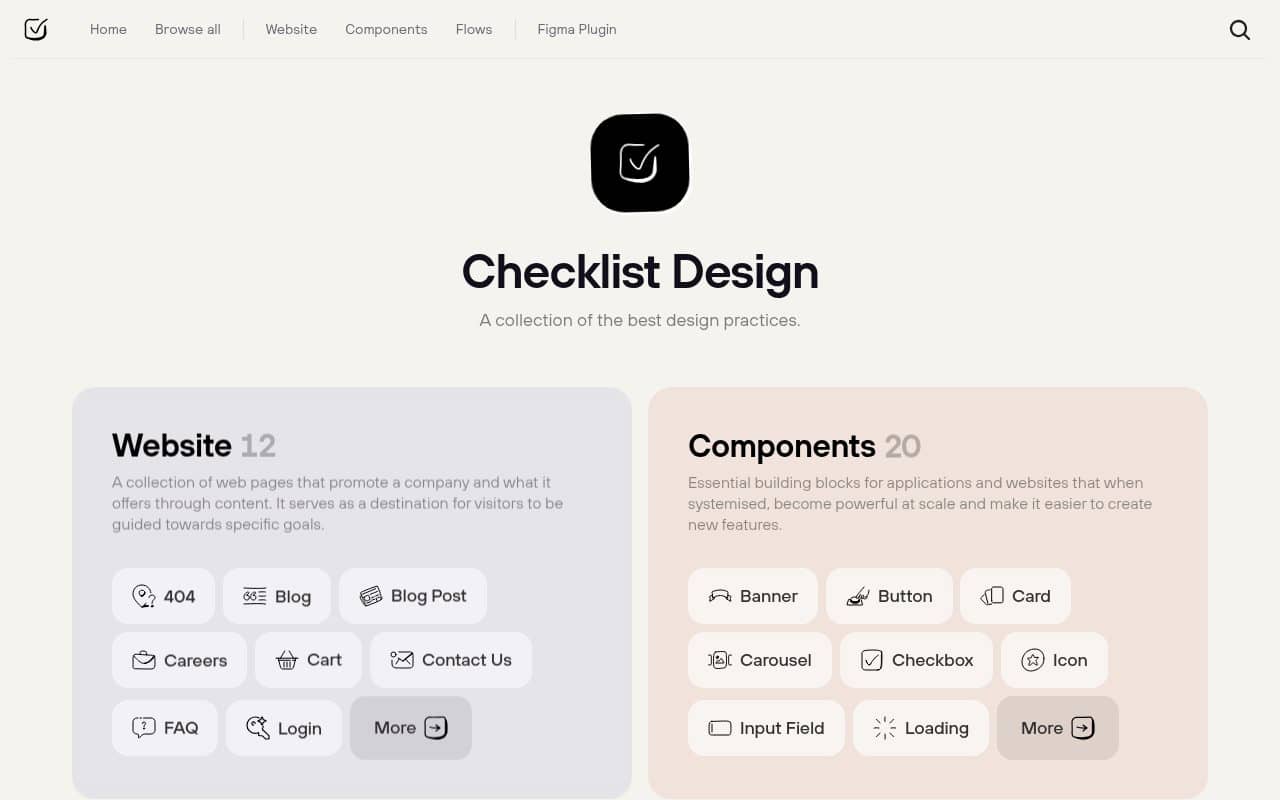 Checklist Design — screenshot