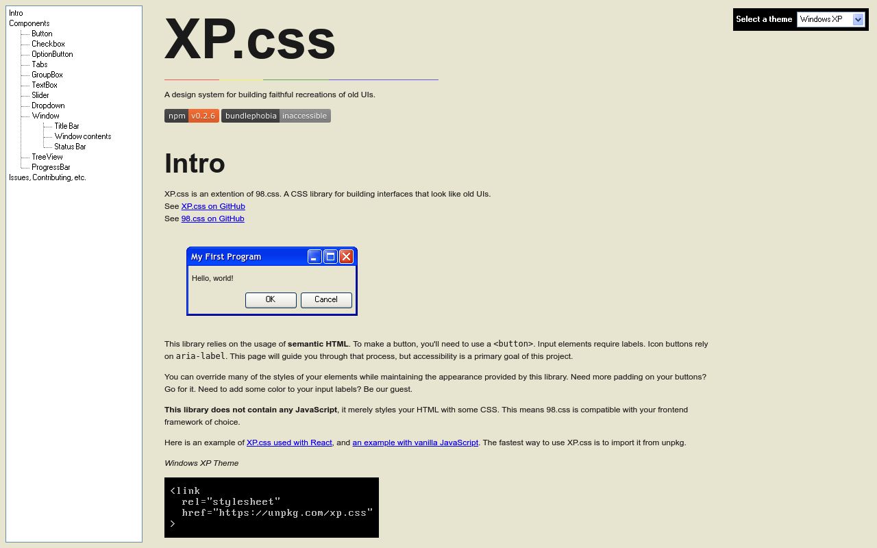XP.css preview