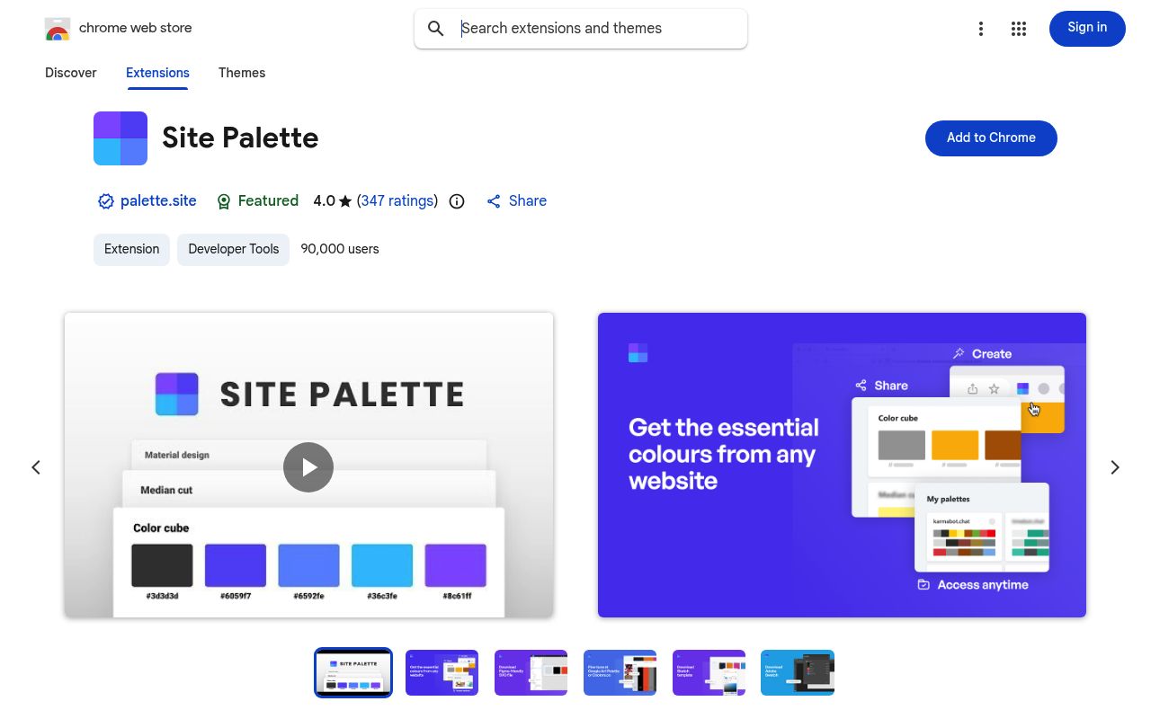 Site Palette preview