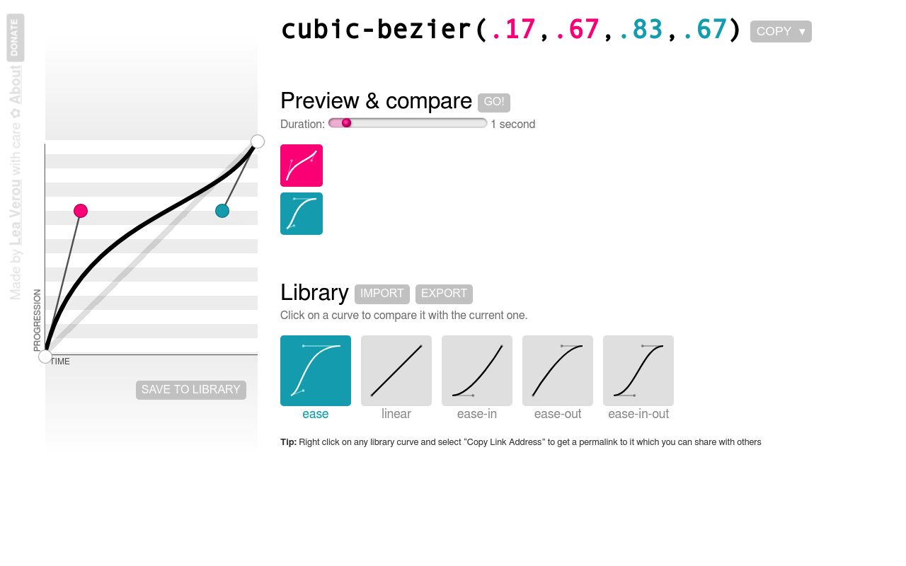 Cubic-bezier preview
