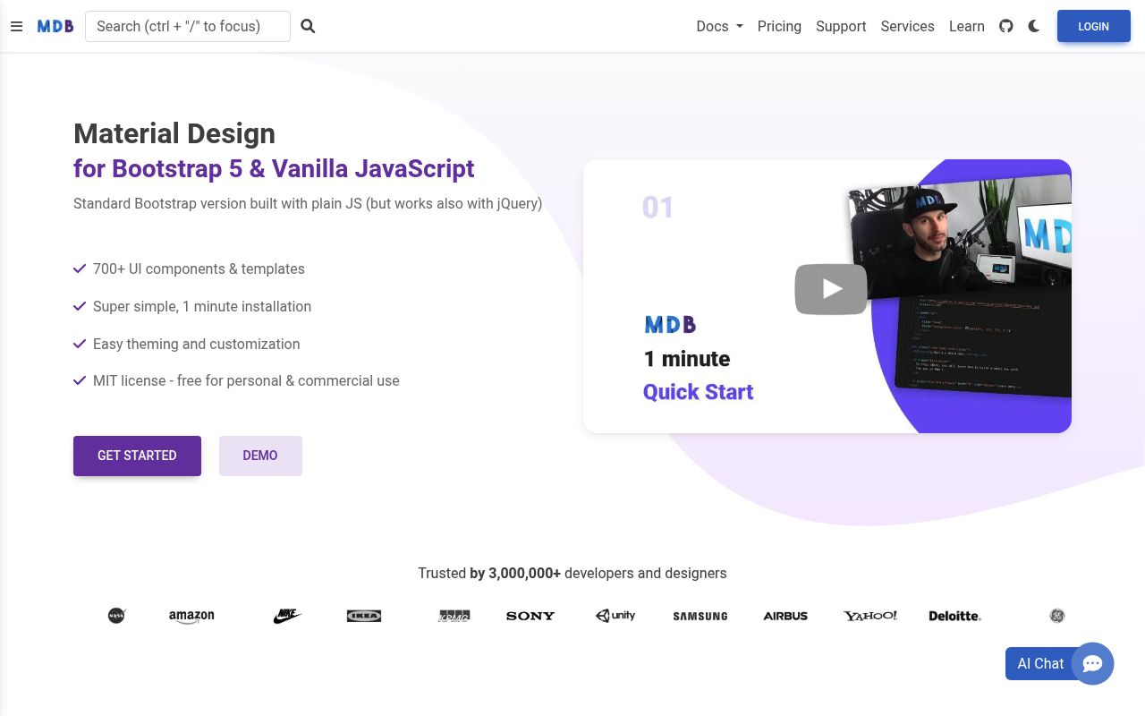 Material Bootstrap preview