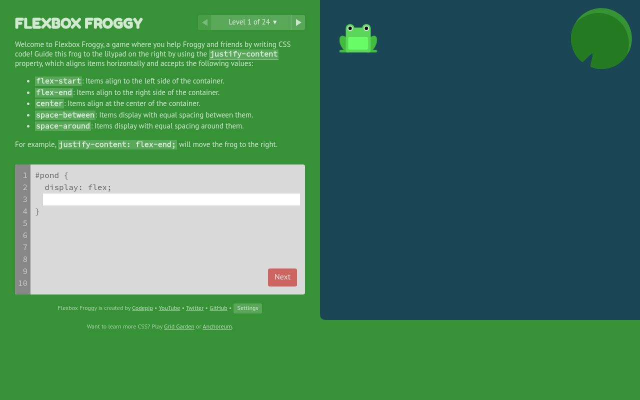 Flexboxfroggy preview