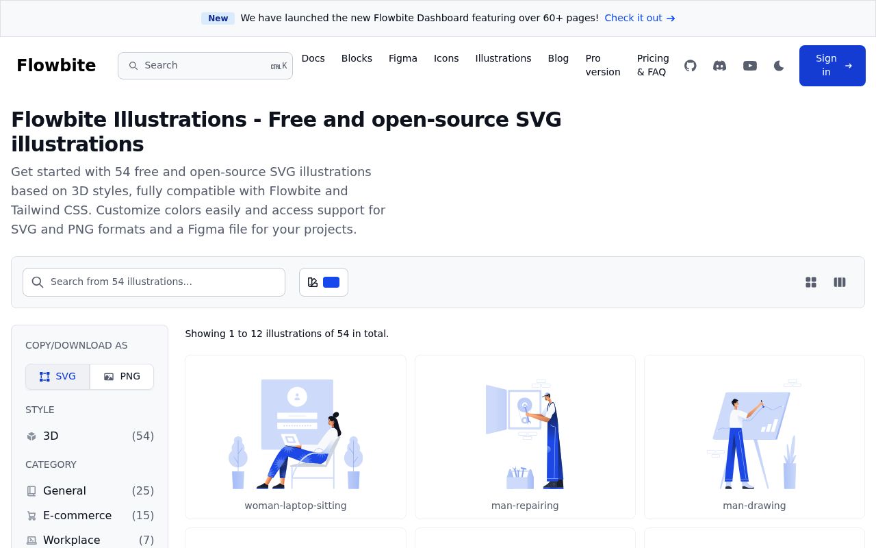 Flowbite Illustrations — screenshot