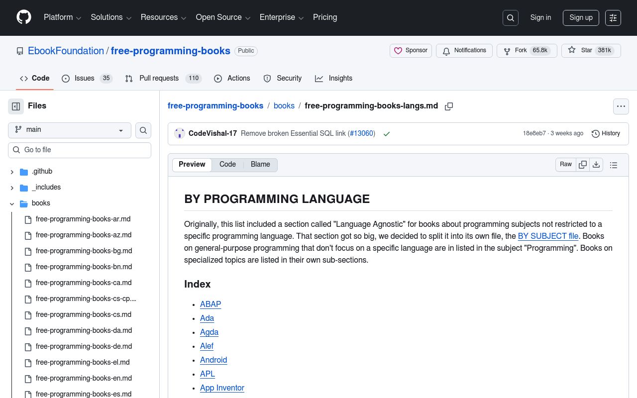 Free Programming Books preview