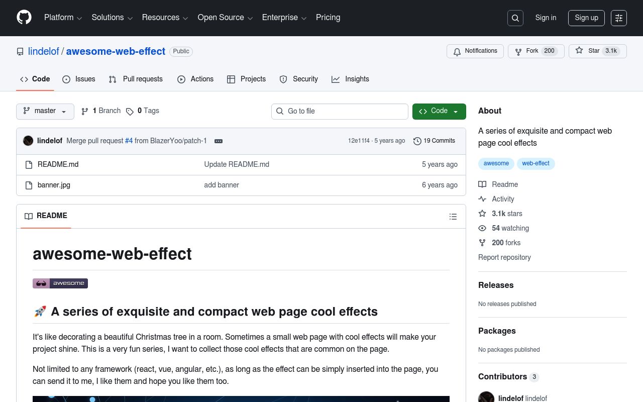 Awesome-web-effect preview