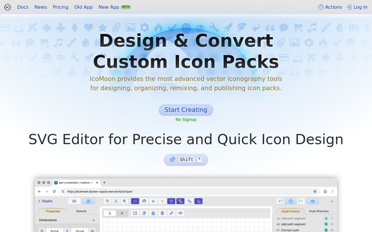 IcoMoon — screenshot