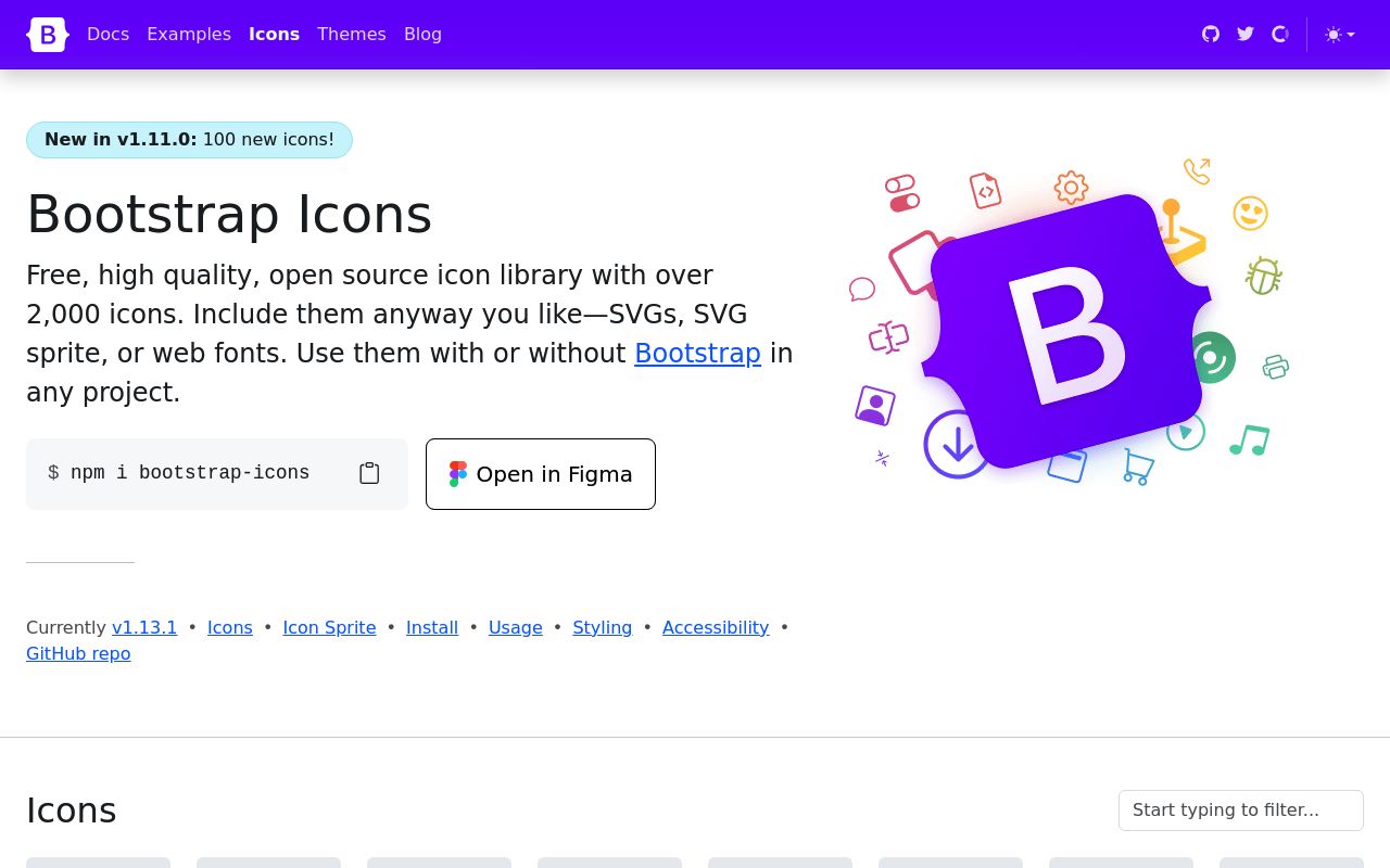 Bootstrap Icons preview