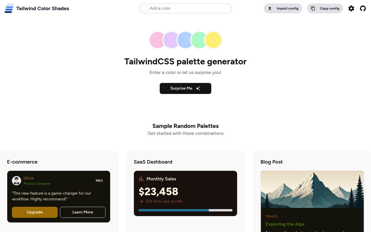 Tailwind Colorshades preview
