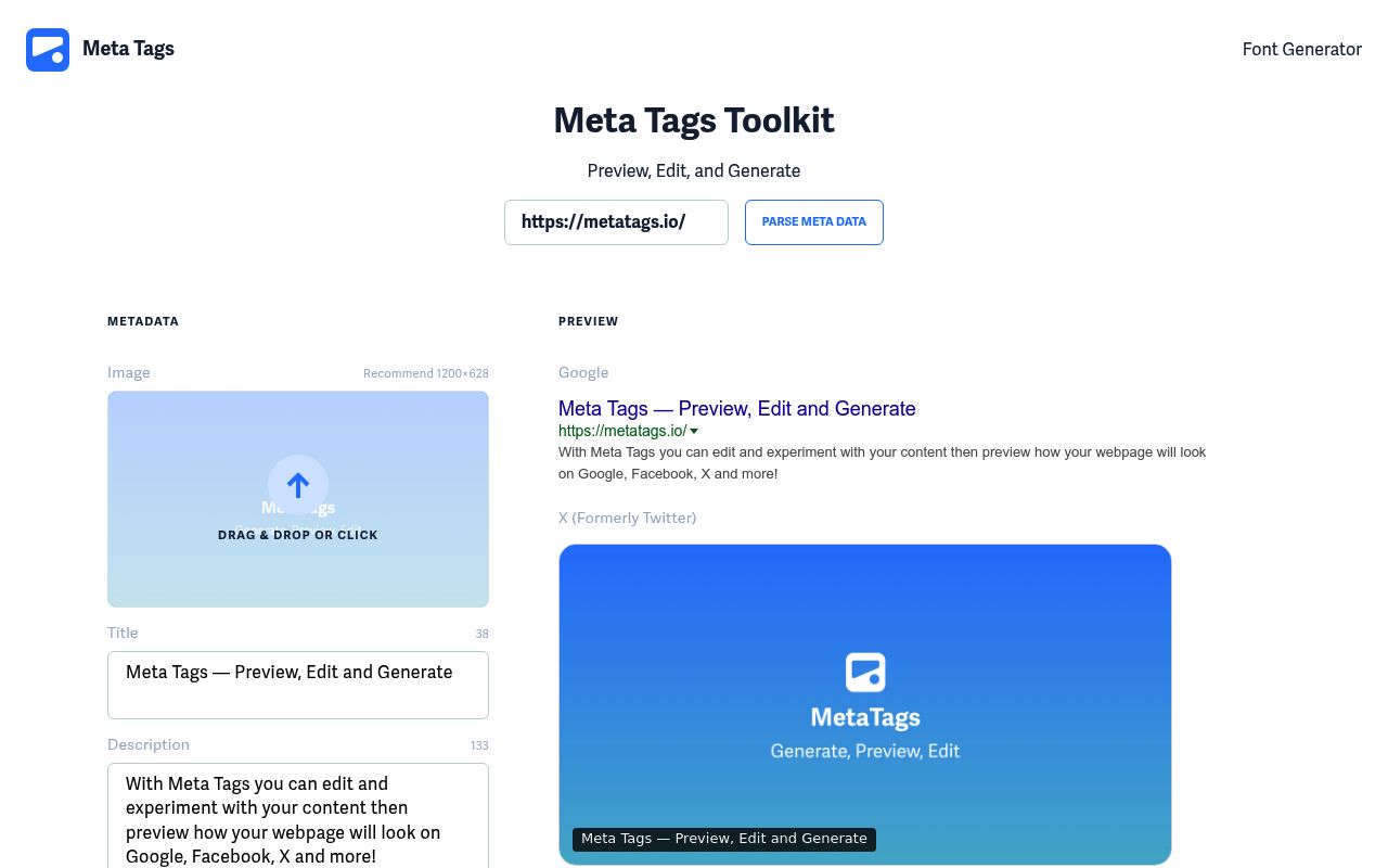 Metatags preview