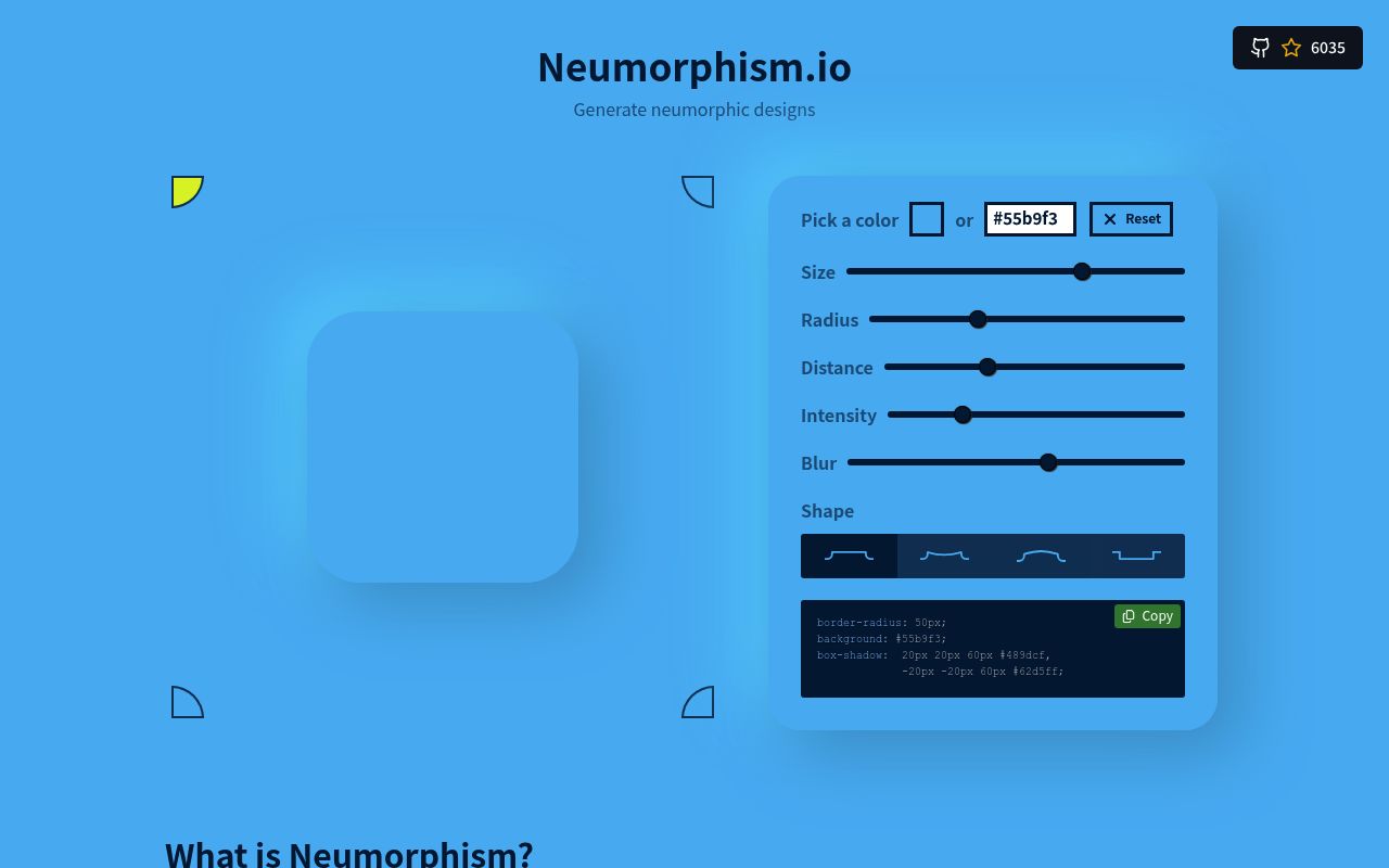 Neumorphism.io preview