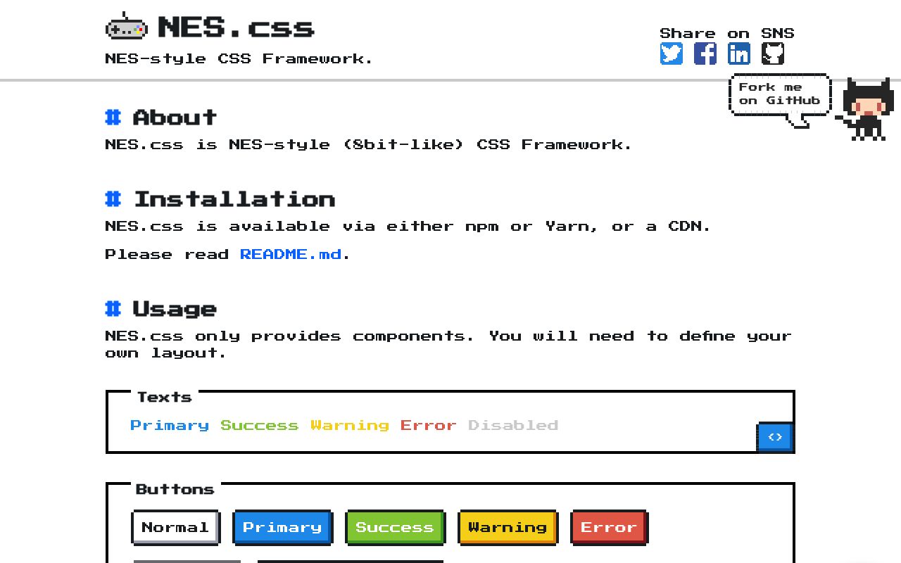 NES CSS preview