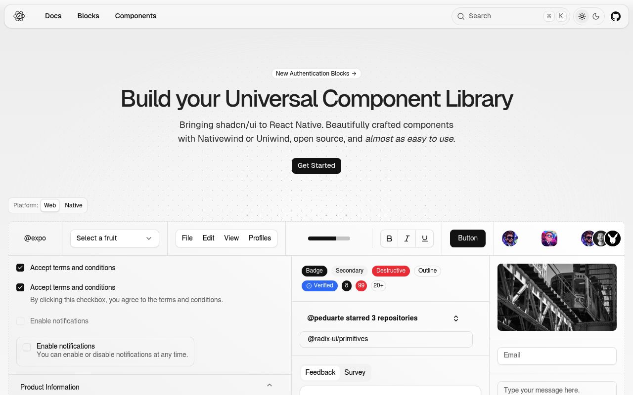 React Native Reusables — screenshot