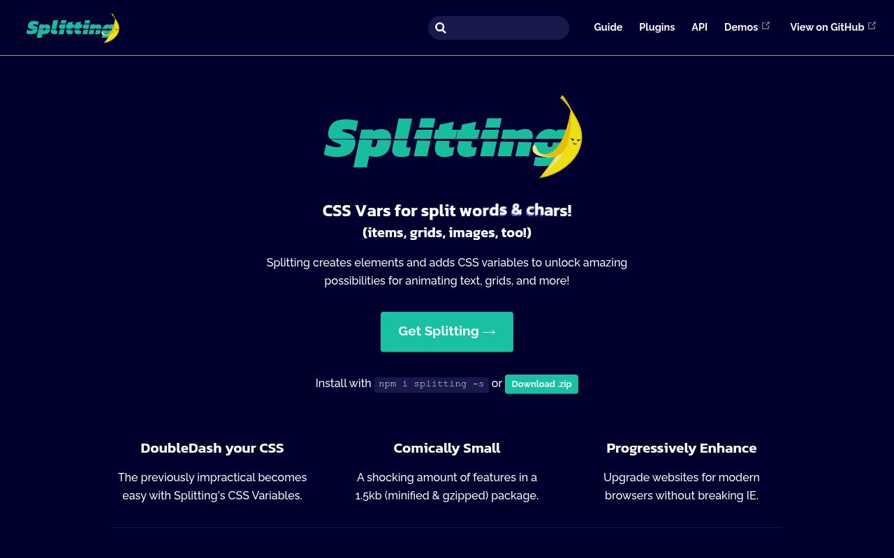 Splitting.js preview