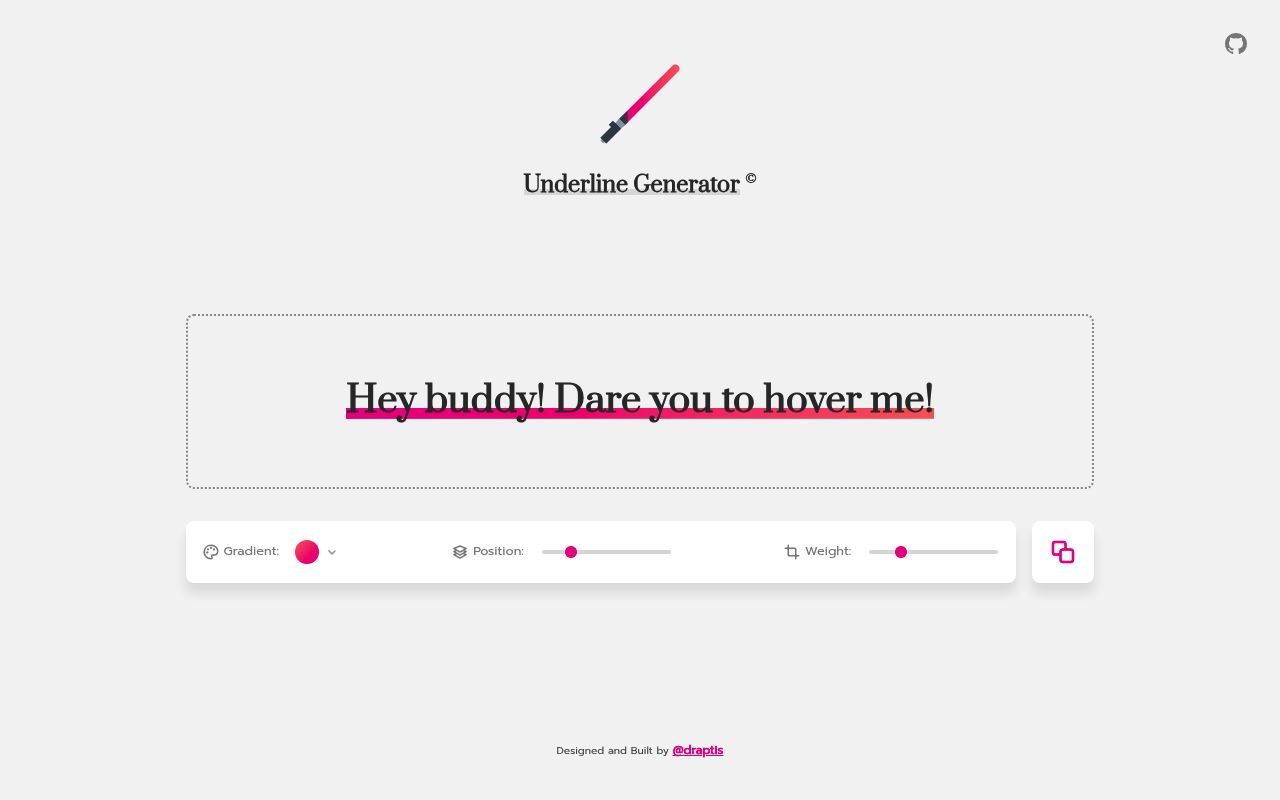 Underline-generator preview
