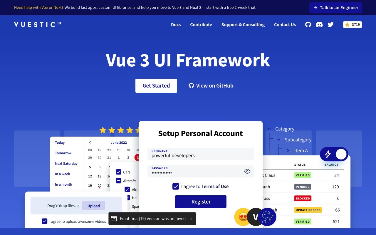 Vuestic preview