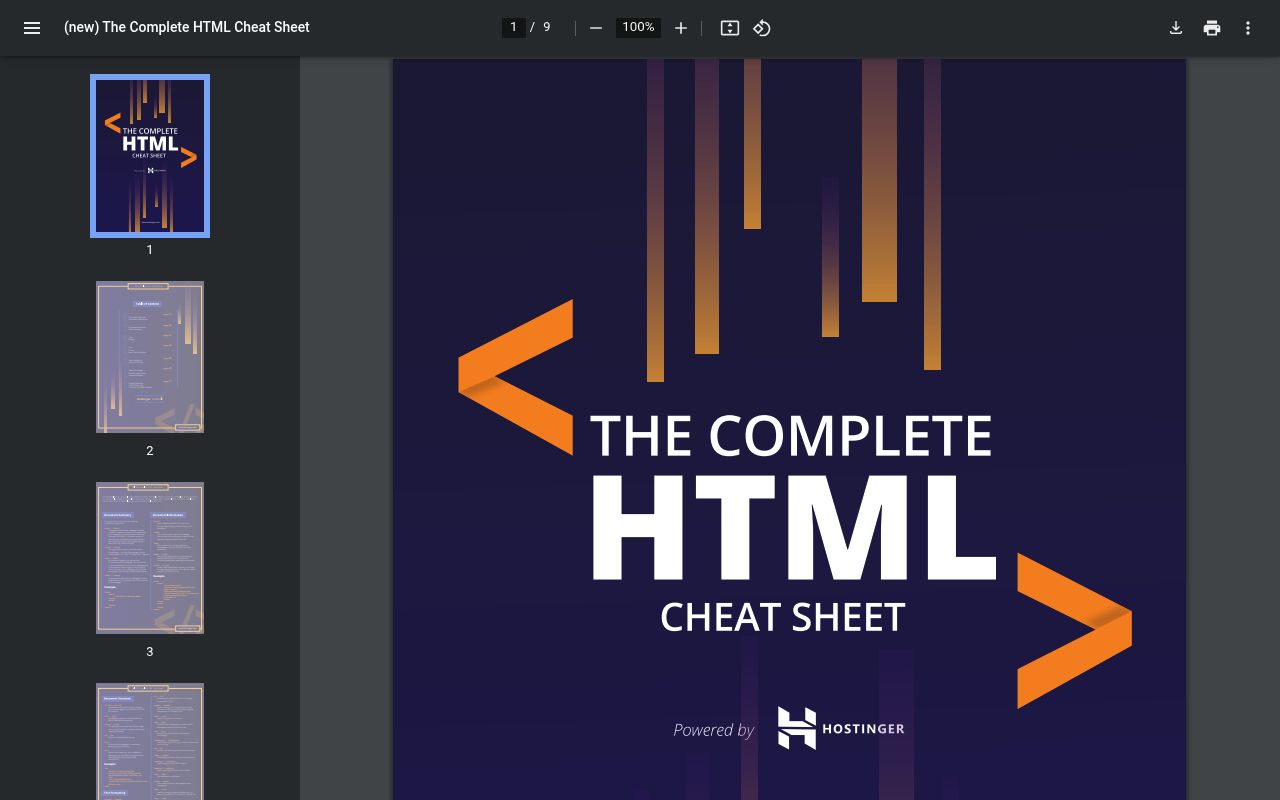 The Complete HTML Cheat Sheet  preview