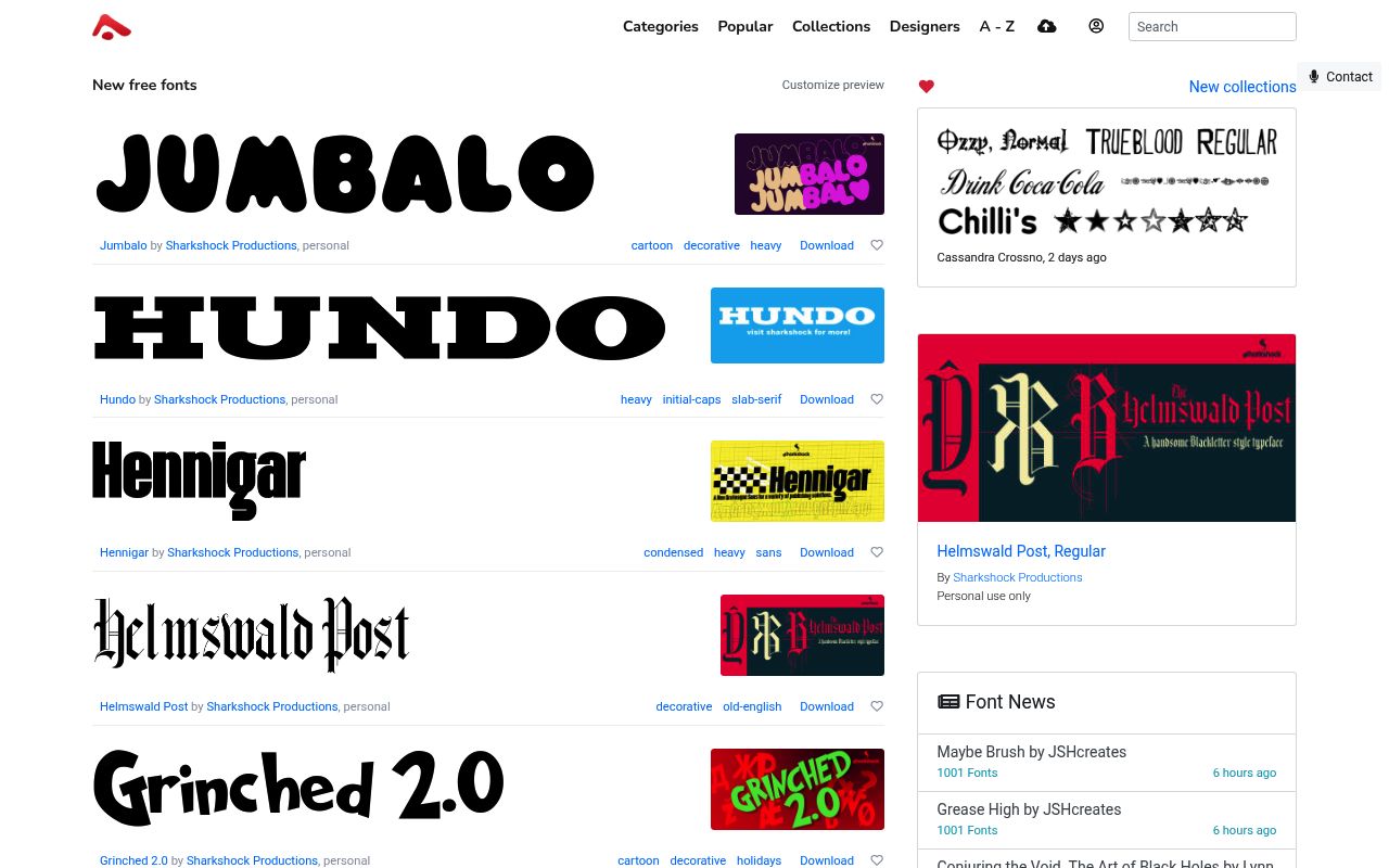 Abstract Fonts preview
