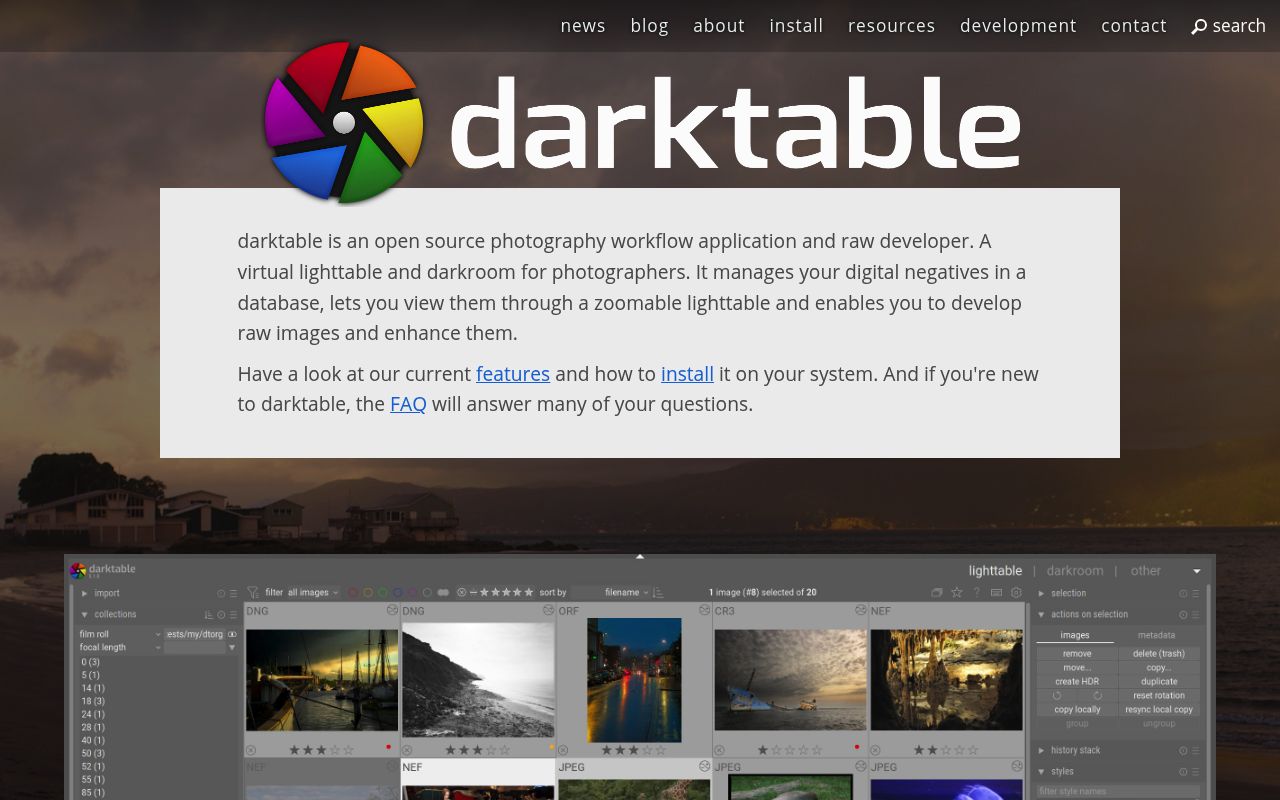 Darktable preview