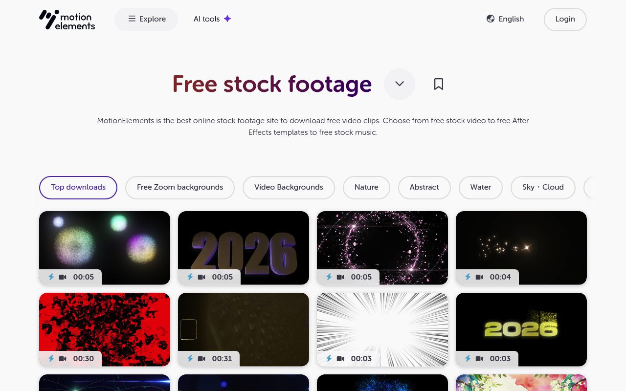 MotionElements — screenshot